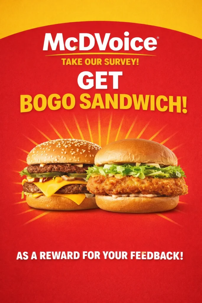 mcdvoice bogo sandwich as a rewards
