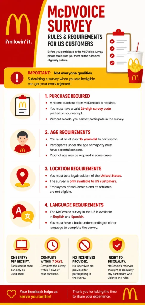 mcdvoice survey requirements